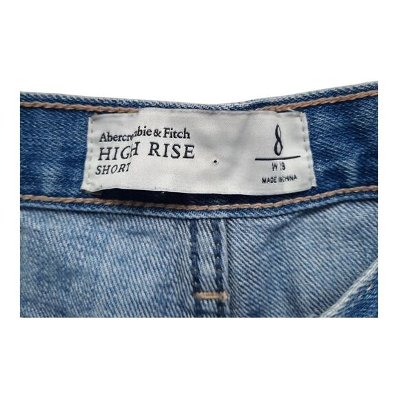 Abercrombie & Fitch Light Blue Distressed Jean Shorts - Picture 2 of 4